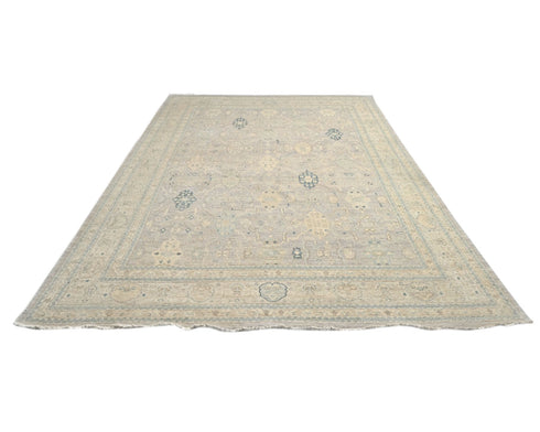 12x15 Zeigler Gray Afghan Hand Knotted Wool Area Rug